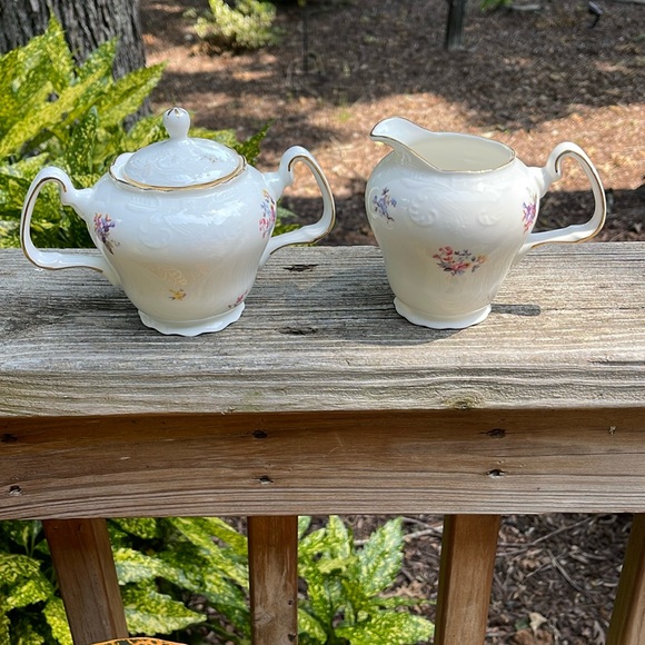 Vintage Meditation Gracie Bone China Sugar and Creamer set - Picture 1 of 9